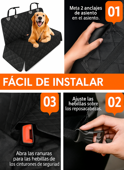 Protector de Asiento 4 en 1 para Mascotas | PawPal™ – Impermeable, Antideslizante y Lavable